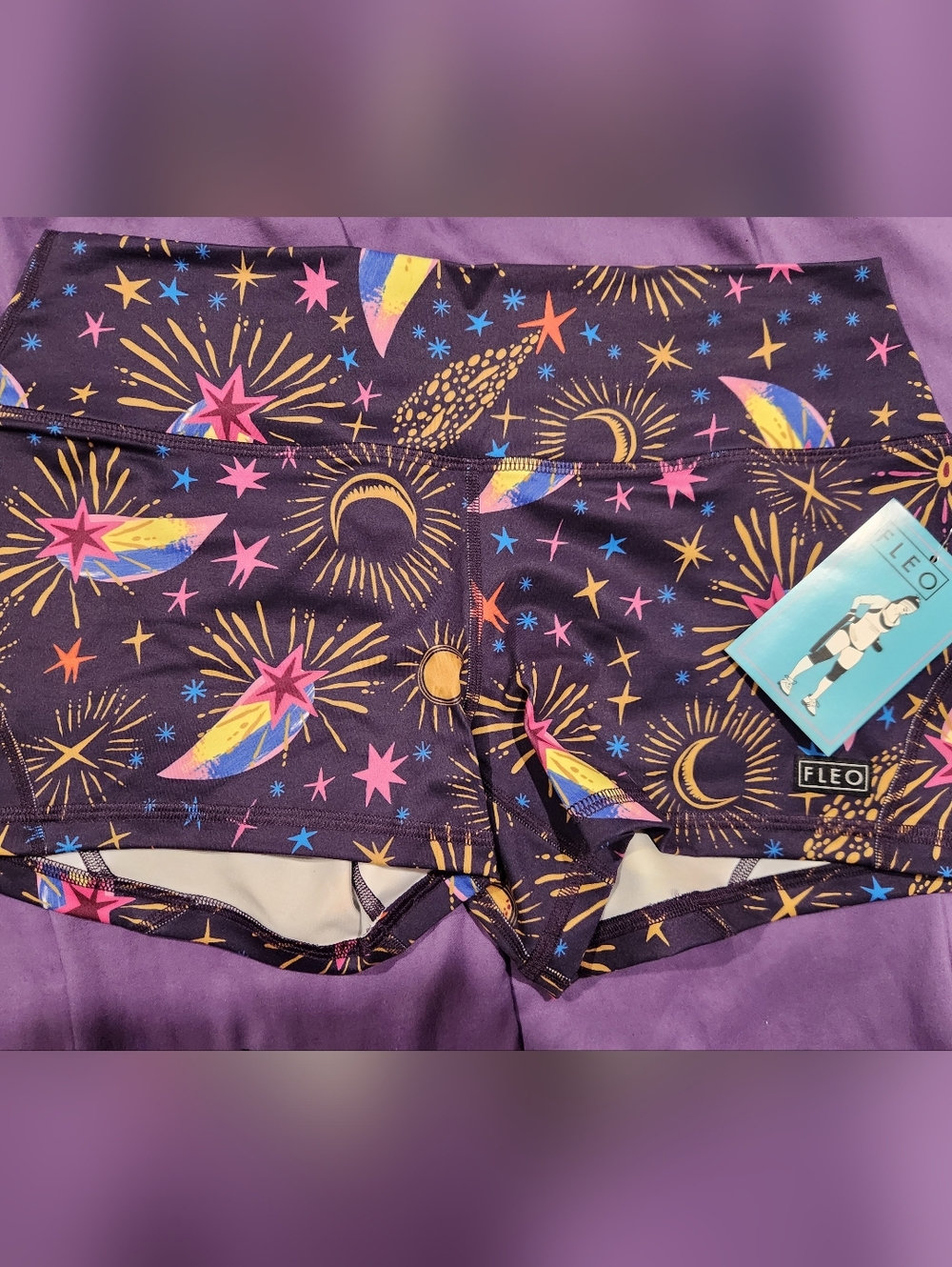 Space Print Fleo Athletic Shorts XL